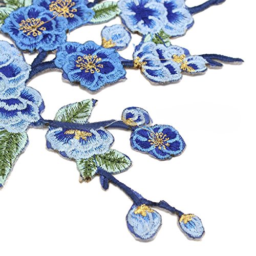 1 x Stickerei Patch Pflaume Blume Annähen Applique Abzeichen Gestickt - 4