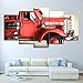 Produktbild Bilder Für Wohnzimmer Malerei 5 Teile/teile Rot Fahrzeug Motor Feuer Auto Foto Wand Dekorative Druckrahmen HD Poster Leinwand