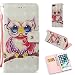 Produktbild iPhone 8 Plus Hülle, iPhone 7 Plus / 8 Plus Schutzhülle, Alfort Lederhülle 3D Malerei Flip Hülle Cover Wallet Case für iPhone 7/8 Plus Smartphone Taschen Handytasche(Großäugige Eule)