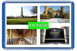 DOTTSMUSIC Dublin - Postcard-Style Design - 7cm x 4.5cm - Novelty Tourism Fridge Magnet.