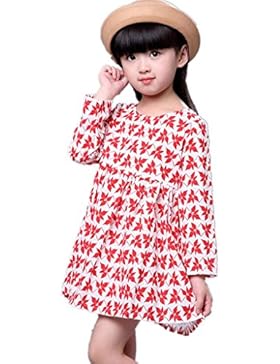 Amlaiworld Baby Mädchen Ahornblatt drucken langarm kleid kinder Gemütlich Freizeit kleider shirt,1-7 Jahren