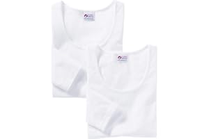 CLINIC DRESS Shirt - Damen Shirts im Doppelpack leicht tailliert Rundhalsausschnitt 3/4 Arm 60 Grad Wäsche