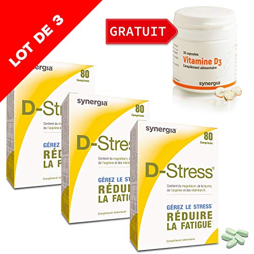 D-Stress ? Magnesio, taurina, arginina y vitaminas B altamente asimilados ? Origen Francia ? Set de 3