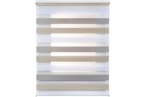 Estores Noche y Dia de Calidad con Doble Tejido Elegantes Estor Enrollable Noche y día para Ventanas de Interior y Puertas. Estores enrollables persianas y Cortinas STORESDECO Tricolor 100 x 250 cm