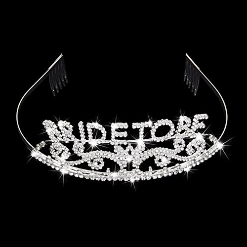 Veewon Hübsche Strass Sparkly Braut zu sein Tiara-Krone Bachelorette Party Exquisite Stirnband Kämme Pin Hochzeit Brautparty Partydekoration