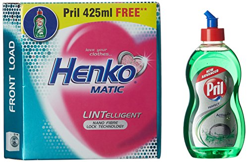 Henko Front Load Powder Detergent - 2 kg with Free Pril - 425 ml RS.372 (20.00% Off) - Amazon