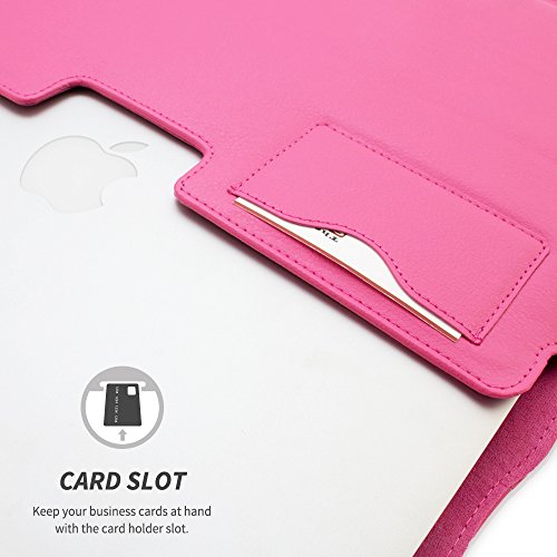 Snugg Ledertasche f  r Apple MacBook Air 13  und Pro 13  mit Retina       Hot Pink