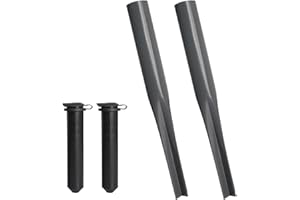 FLATRO Pack of 2 Rotary Washing Line Spike - Heavy Duty Galvanized Steel Clothes Line Rotary Airer Ground Spike - Parasol Stake Flag Pole and Bird Feeder Holder - 32mm and 40mm