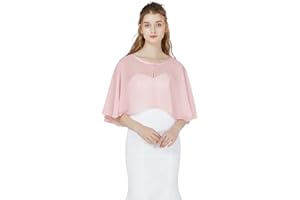 BEAUTELICATE Coprispalle Stola Chiffon stola Elegante Donna Chiffon Scialle Smanicata Bolero Cape Cardigan per Cerimonia Festive Matrimonio Sposa Abito Estivo
