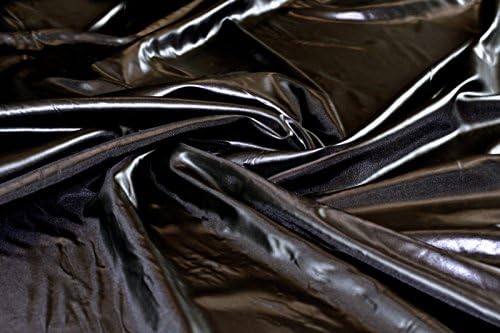 Water repellent Shiny Wet Look shower proof polyester material garden covers shower curtains table protector spread fabric sheet material -Jet Black