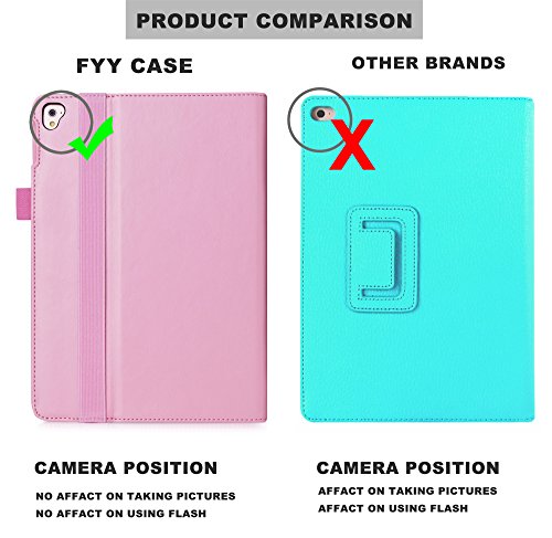 iPad Pro 9.7 Hülle,iPad Pro Hülle,iPad Pro 9.7 Case,Fyy® [Super Functional Series] Hochwertige Kunstleder Hülle mit elastitcher Handschlaufe und Halterungen für Karten, Notizen für iPad Pro 9.7, Rosa Gold (mit automatischer Schlaf/ Weck-Funktion) - 7
