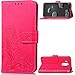 Produktbild Huawei Mate 10 pro Schutzhülle, Floral PU Leder Wallet Case mit Hand Handschlaufe, Blume PU Leder Flip Wallet Schutzhülle für Huawei Mate 10 pro Fall rot