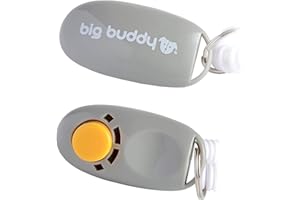 big buddy - Professional Behaviour Training Aid Clicker with Elasticated Wrist Strap - for Dogs, Puppies, Cats, Horses (Single Pack)