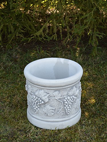 Massiver großer Pflanztrog Motiv: Weintrauben Blumentopf Pflanztopf Steinguss frostfest - 3