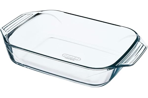 Pyrex 406B000 grytor rektangulär, glas, transparent, 27 x 17 cm | Transparent, Boro, rektangulär form, blank yta, 27,5 x 16,9 x 6 cm
