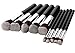 Professional Wooden Makeup Brush Set - 10 PCS Handle Cosmetic Kabuki Makeup Foundation Blending Brush Set Kit for Eyebrow Face Liquid Powder Cream (Black+Silver)