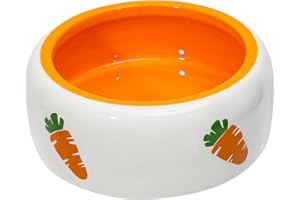 Milageto Futternapf Keramik Groß, Keramiknapf für Kaninchen, Hamster Keramiknapf, Keramischer Wassernapf für Chinchilla Welpen Kätzchen Frettchen Meerschweinchen Igel, 11 cm x 4,5 cm rund