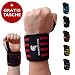 Produktbild Primus Gym Fitness Handgelenk Bandagen [2er Set] Wrist Wraps - Profi Handgelenkbandage für Kraftsport, Bodybuilding, Powerlifting, Crossfit & Fitness - Für Frauen & Männer (Schwarz/Rot)