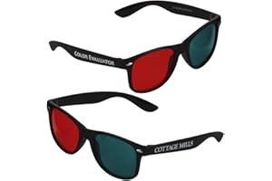 COTTAGE MILLS Lunettes d'évaluateur de couleur – Verres rouges et verts – Couvrez ou fermez un œil pour voir la valeur de couleur de vos projets (échelle de gris) et obtenir les bons contrastes – Lot de 2