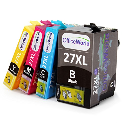 OfficeWorld Kompatible Patronen Ersatz für T27XL Tintenpatronen (T2711 T2712 T2713 T2714) Hohe Kapazität für WorkForce WF-3620DWF WF-7610DWF WF-3640DTWF WF-7110DTW WF-7620DTWF, Packung mit 4