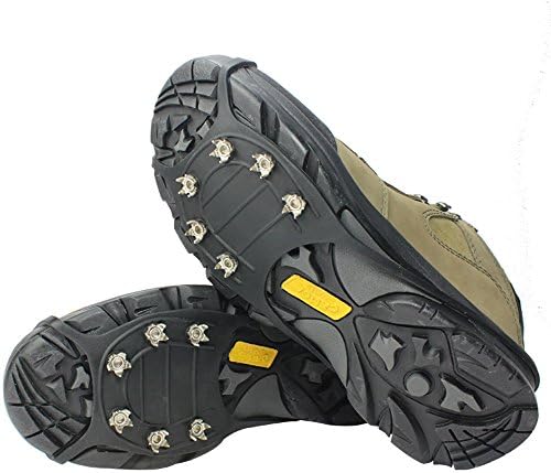 LYLbzIce Cleats Traction Non-Slip Over Shoes/Boots 6 Studs Snow Ice Grips Crampons Studs Spikes