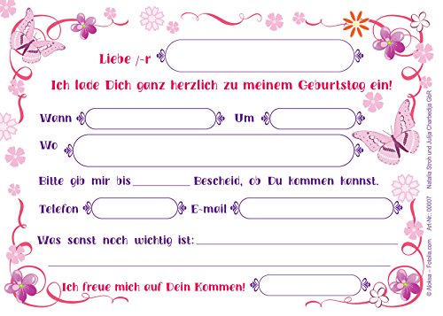 12 Einladungskarten zum Kindergeburtstag Prinzessin-Kutsche/ Prinzessin-Party / schöne Einladungen zum Geburtstag - 2