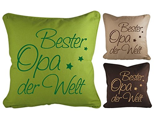 Dekokissen Bester Opa der Welt B x H: 40cm x 40cm Farbe: stone von Klebefieber®