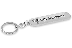 VfB Stuttgart Porte-clés | Avec inscription en armoiries | env. 8,4 x 2,0 cm | [argenté avec logo]