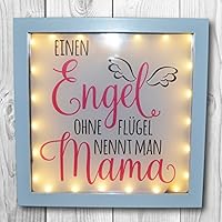Leuchtrahmen - Nachtlicht mit Spruch: Engel ohne Flügel