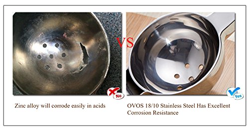 OVOS 304 Edelstahl Zitruspresse Zitrone Squeezer mit Anti-Rutsch-Silikon Griff - 6