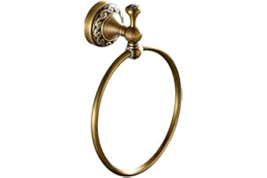 Weare Home Toallero retro de cobre sólido, toallero individual, minimalista clásico con recorte de bronce, montaje en pared, accesorio de baño, decoración para cocina