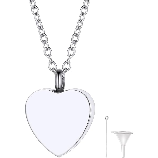 PiercingJak Collana Urna Funeraria Ciondolo Pallina Flacone Trasparente Acrilico Personalizzato Urna Ceneri Bottiglia Recipiente Apri Contenitore Commemorativo Souvenir Gioielli con Catena(Argento