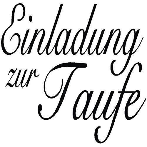 RAYHER 28389000, H.- Stempel Einladung zur Taufe, 6 x 6 cm, Artikel 11301