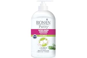 Bionsen, Sapone Liquido Mani Igienizzante Con Tea Tree Oil Antibatterico, Efficacia Istantanea Comprovata Dall'Eliminazione Dei Batteri Dell’Epidermide In Pochi Secondi, 500 ml