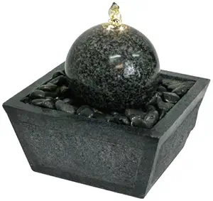 Algreen Illuminated Relaxation Fountain with Granite Ball and Natural Stones