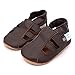 Soft Leather Baby sandal shoes boys or girls with Suede Soles by Dotty Fish with Suede Soles. Brown - 18-24 months
