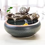 Material: Keramik. BEIQIHHY Keramik Luftbefeuchter Moderne Indoor Fließendes Wasser Brunnen für Den Garten Feng Shui Ornamente Wasserspiel Hausgarten Decor,C