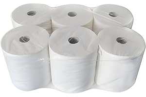 SECO STORE SECOSTORE Rotolone Asciugatutto ad Estrazione Centrale, 450 Strappi Monouso in Pura Cellulosa, Professionale e Domestico | 6 Bobine