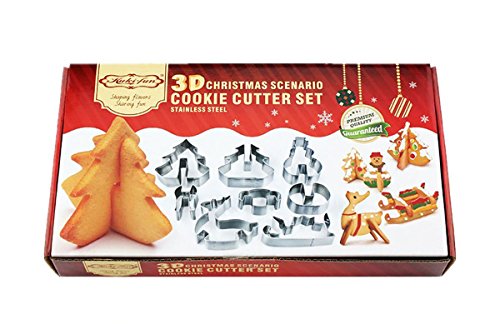 Ausstechformen – 3D-Modellogic Ausstecher auf Karte Weihnachten Starter-Set mit 8 Teile Fondant Auswerfer Stempel Ausstechform aus Edelstahl - 7