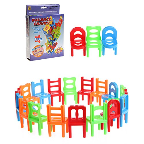 Preisvergleich Produktbild JAGENIE Plastik pädagogisches Spielzeug Balance Stacking Stühle für Kinder Spielen Desktop GameChristmas Jahr Geschenk, 1 pc, zufällige Lieferung