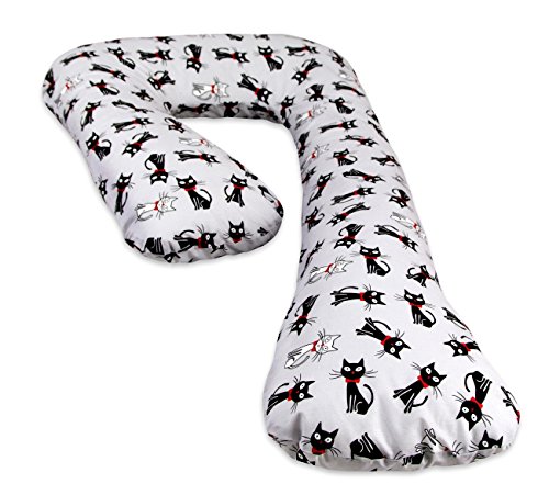 Schwangerschaftskissen Ruhekissen Kuschelkissen multifunktional groß bequem (Muster: Katzen V. 1)