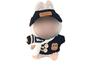 MDFULXG La bubu kleidung,la bubu outfit,17cm Kleidung für Puppe, Outfit für Plüschtiere, schwarz Set mit Pullover,Ideal für DIY-Projekte und Geschenke, Kompatibel mit Mini-Puppen, (ohne Puppe)