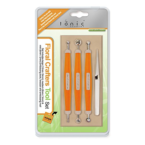 Tonic Studios 266E - Set de herramientas para manualidades, color naranja y blanco