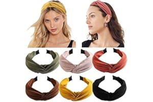 MiDoDo 6 Stück Haarreifen Damen Breit Kopfband Haarband Damen Retro Stirnband Haarreifen Knoten Stirnbänder Turban Vintage Stoff Haarreif für Frauen Mädchen Lieferungen