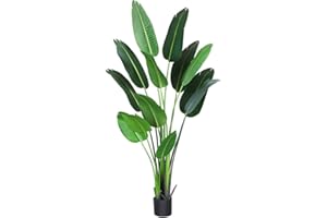 Fopamtri Grande Planta Artificial Decorativas Árbol Ave del Paraíso Hawaiian Tropic Palmera Artificial Altura 160cm para Hogar Oficina Jardín Boda Decoración(1PACK)