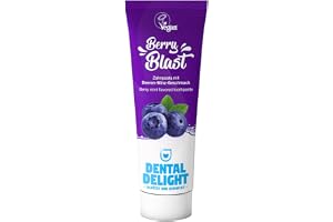 DENTAL DELIGHT Berry Blast Vegansk Tandkräm Med Smak (Blåbärsmynta, 1-Pack)