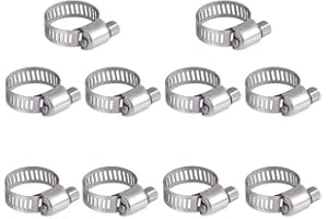 MINDWISSUP 10Pcs Hose Clips 13-19mm Jubilee Clips Adjustable 304 Stainless Steel Hose Clamps Worm Drive Pipes Hose Clamps Clips