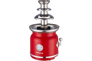 Melchioni Family | Fontana di Cioccolato CHOCO, Fontana a 3 Livelli con Funzione Riscaldamento e Funzione Motore, 90W, Colore Rosso