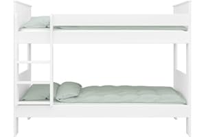 Hoppekids ALBA Kinderbett, Etagenbett, MDF, 75 x 200 cm Liegefläche, inkl. Lattenrost, MDF Holz, Weiß, 208 x 158 x 85 cm (B/H/T)