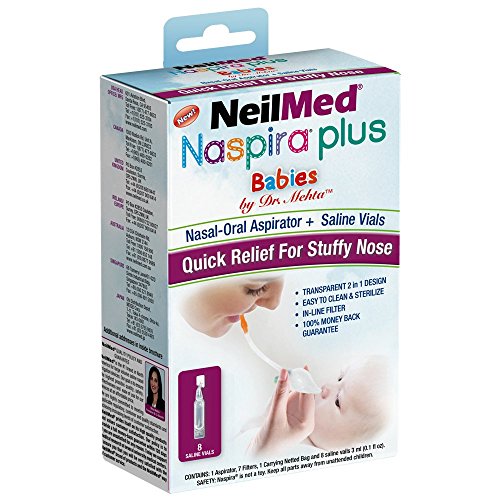NeilMed Pharmaceuticals - Naspira Plus nasal-aspirador oral + frascos salinos para bebés